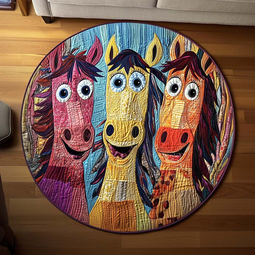 Cheerful Colts Quilted Round Mat NCU0NT11566