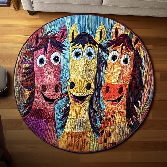 Cheerful Colts Quilted Round Mat NCU0NT11566