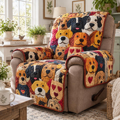 Cheerful Dog Crew Quilted Sofa Cover NCU0DV10236
