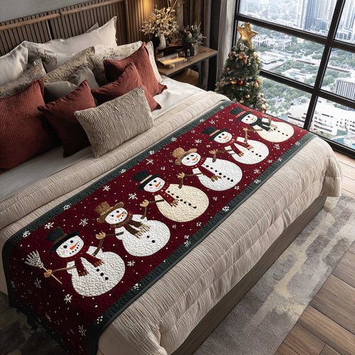 Cheerful Frost Friends Quilted Bed Runner NCU0DV8591