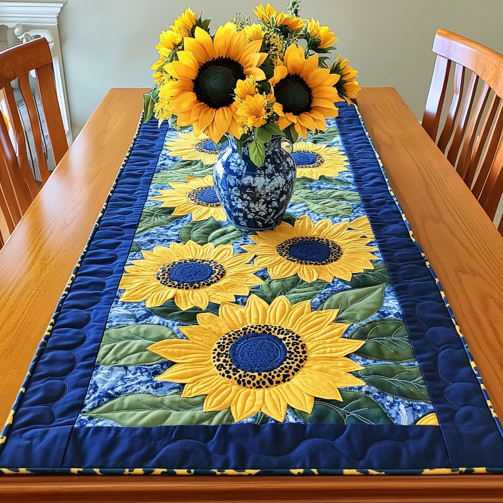 Cheerful Garden Quilted Table Runner NCU0NT7277