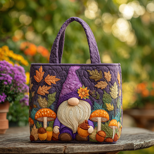 Cheerful Gnome Quilted Tote Bag NCU0DK9478