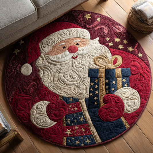 Cheerful Santa Claus Quilted Round Mat NCU0HH228