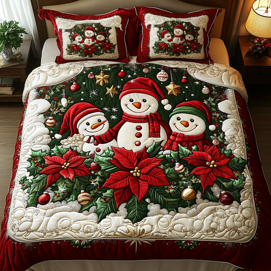 Cheerful Snow 3-Piece Quilted Bedding Set NCU0VH916