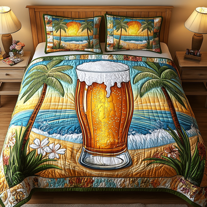 Cheers Waves 3-Piece Quilted Bedding Set NCU0VL1980