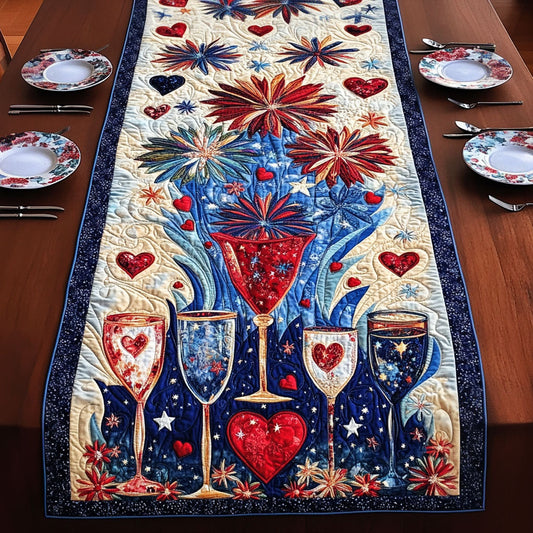 Cheers and Fireworks Quilted Table Runner NCU0PT3797