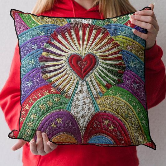Cherished Heart Quilted Pillow Case NCU0DK4436