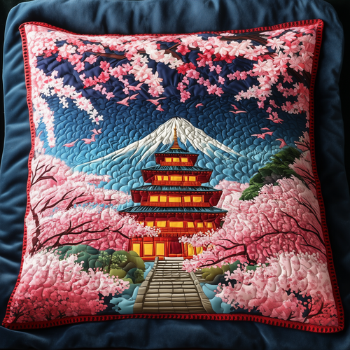 Cherry Blooms Path Quilted Pillow Case NCU0NT6893