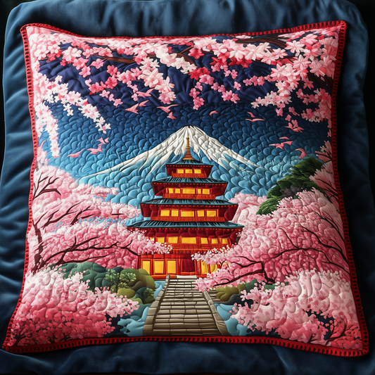 Cherry Blooms Path Quilted Pillow Case NCU0NT6893