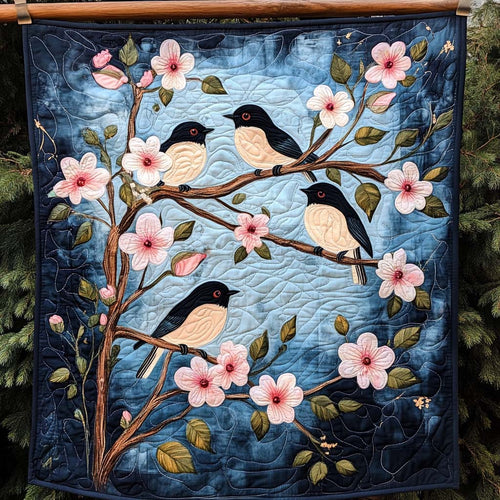 Cherry Blossoms Quilted Blanket NCU0NT988