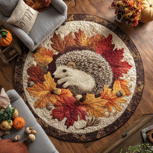 Chestnut Hug Quilted Round Mat NCU0TD082