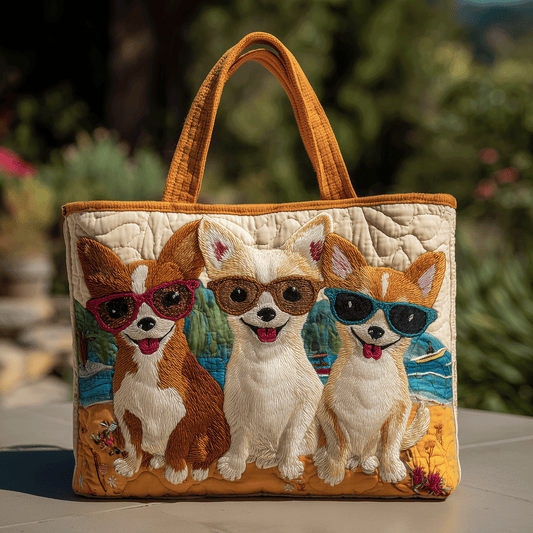 Chic Chihuahua Crew Quilted Tote Bag NCU0TH2779