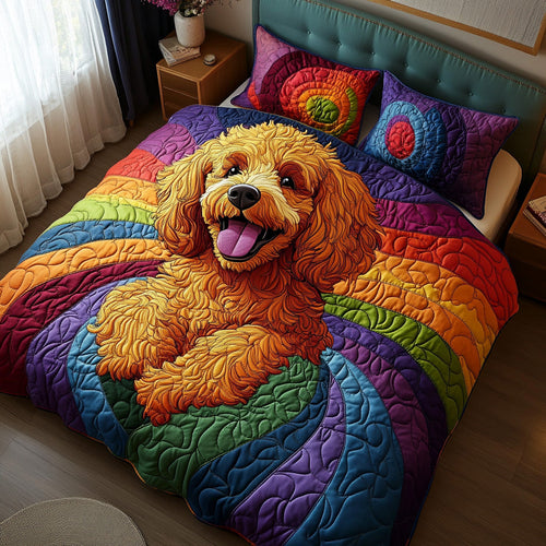 Chic Pup 3-Piece Quilted Bedding Set NCU0DV7483