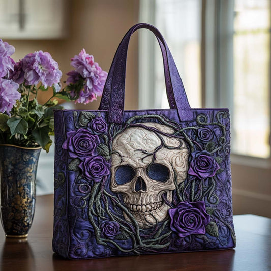 Chic Skull Quilted Tote Bag NCU0NT9281