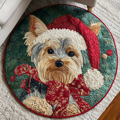 Chic Yorkie Quilted Round Mat NCU0HH732