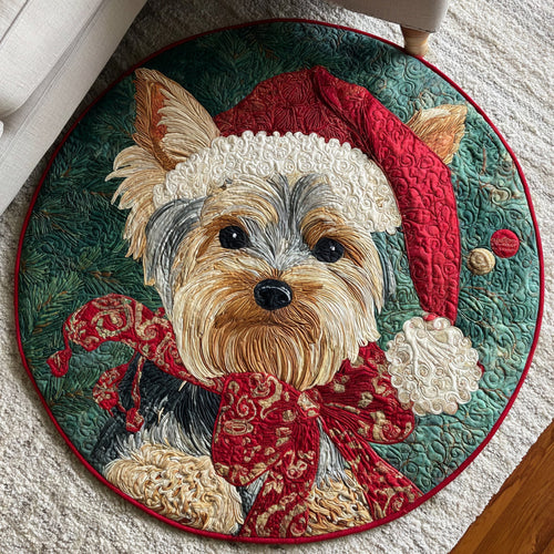 Chic Yorkie Quilted Round Mat NCU0HH732