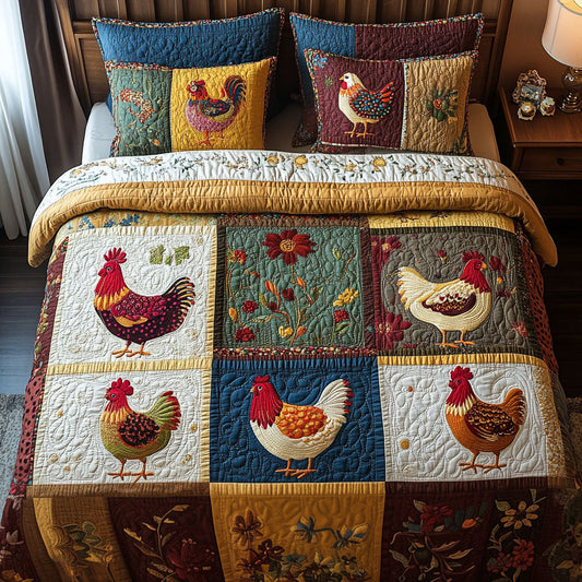 Chick Charm 3-Piece Quilted Bedding Set NCU0PT7415