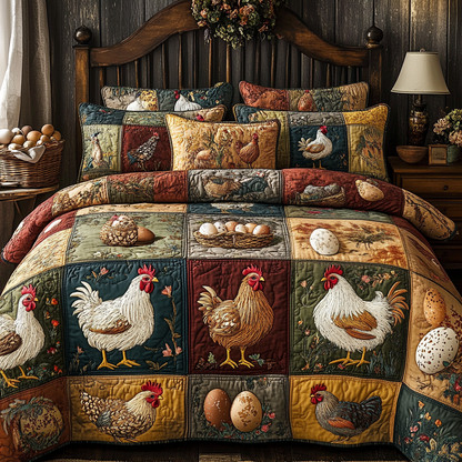 Chick Delight 3-Piece Quilted Bedding Set NCU0VH3962