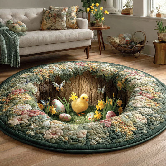 Chick Egg Spring Quilted Round Mat NCU0TD2310