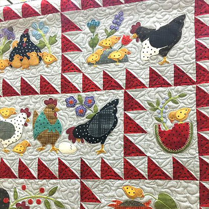 Chicken Family Quilted Blanket NCU0TH520