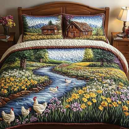 Chicken Creek Cottage 3-Piece Quilted Bedding Set NCU0VL2611