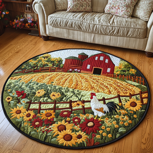 Chicken Farm Quilted Round Mat NCU0DK7569