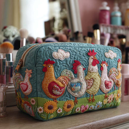 Chicken Garden Quilted Makeup Bag NCU0NT10540