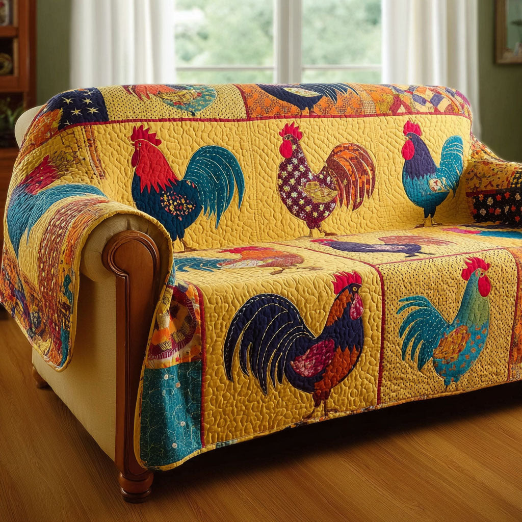 Chicken Garden Quilted Sofa Cover NCU0DK11660
