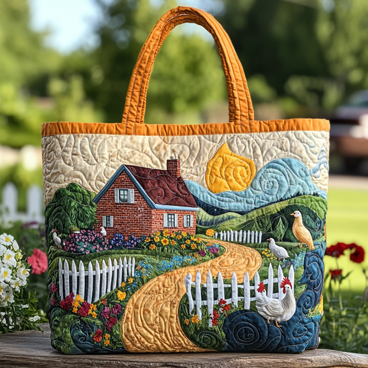 Chicken Garden Quilted Tote Bag NCU0DK9242