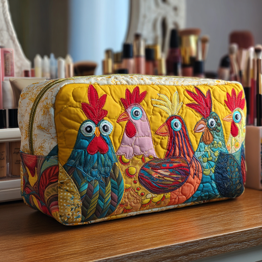 Chicken Meadow Quilted Makeup Bag NCU0DK10289