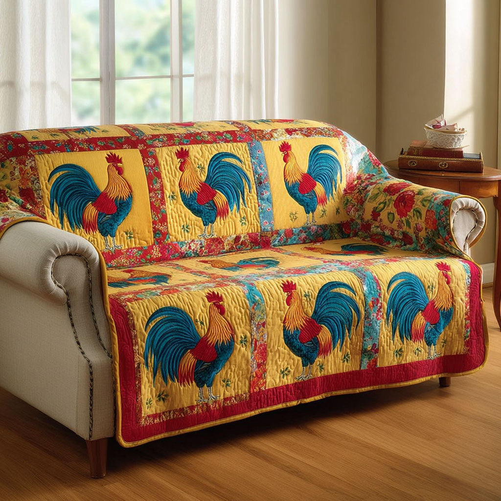 Chicken Meadow Quilted Sofa Cover NCU0DK11662
