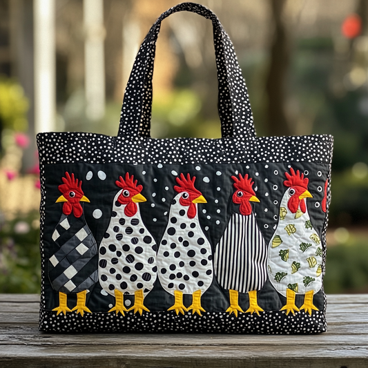 Chicken Parade Quilted Tote Bag NCU0DK9738