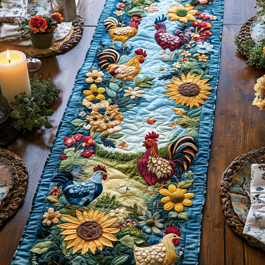Chicken Patch Quilted Table Runner NCU0VH3526