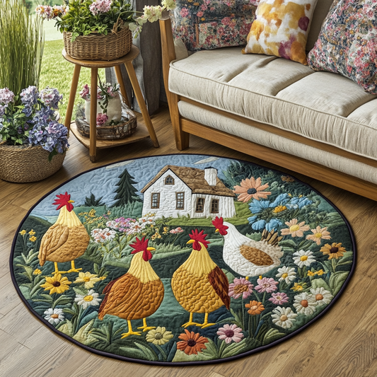 Chicken Roost Quilted Round Mat NCU0DK7573