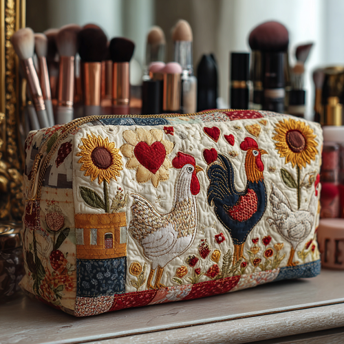 Chicken Valley Quilted Makeup Bag NCU0DK10291