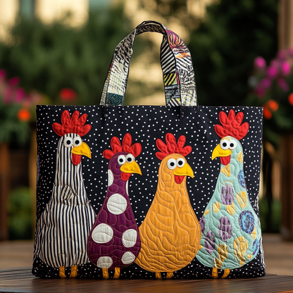 Chicken World Quilted Tote Bag NCU0DK9741