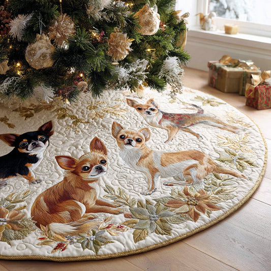 Chihuahua Blessing Quilted Christmas Tree Skirt NCU0DV8132