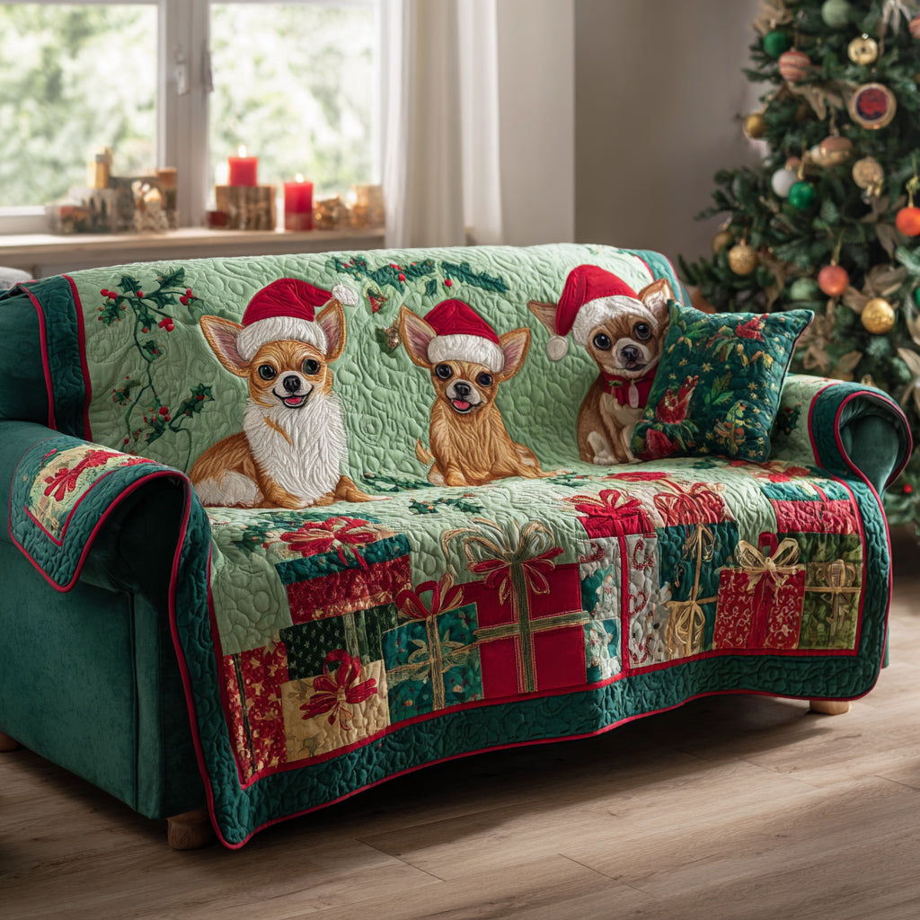 Chihuahua Cheer Quilted Sofa Cover NCU0HH1356