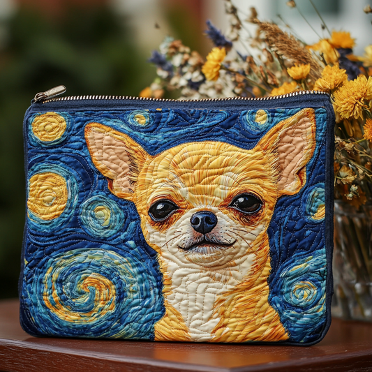 Chihuahua Dream Quilted Zipper Pouch NCU0DK9356