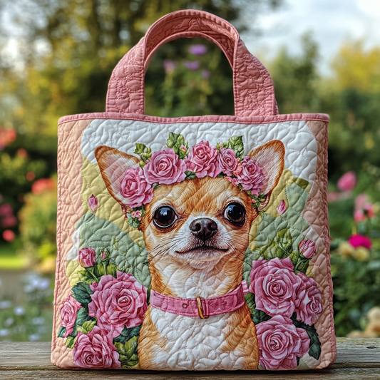 Chihuahua Glow Quilted Tote Bag NCU0DK9357