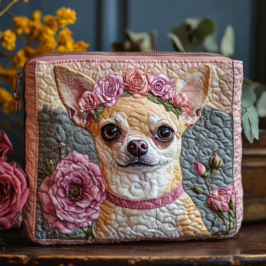 Chihuahua Glow Quilted Zipper Pouch NCU0DK9357