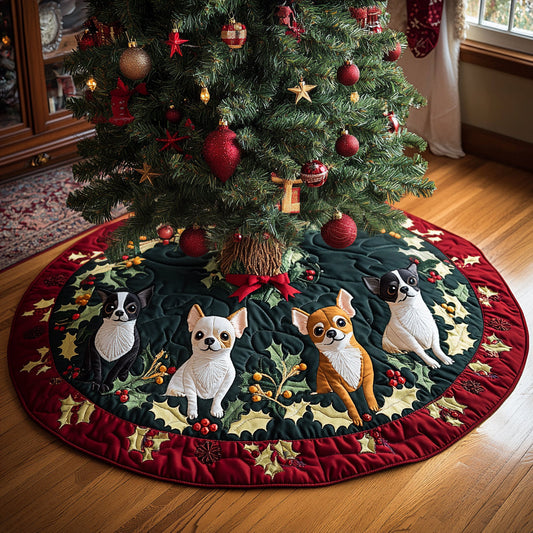Chihuahua Miracle Quilted Christmas Tree Skirt NCU0DV8131