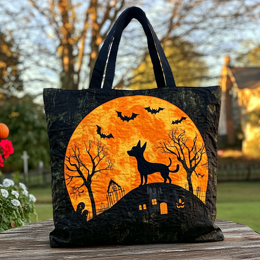 Chihuahua Moon Quilted Tote Bag NCU0DK9359