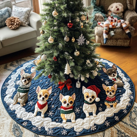 Chihuahua Spirit Quilted Christmas Tree Skirt NCU0DV8134