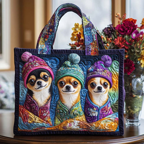 Chihuahua Trio Quilted Tote Bag NCU0NT9805