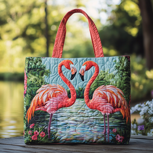 Chill Flamingo Quilted Tote Bag NCU0DK9076