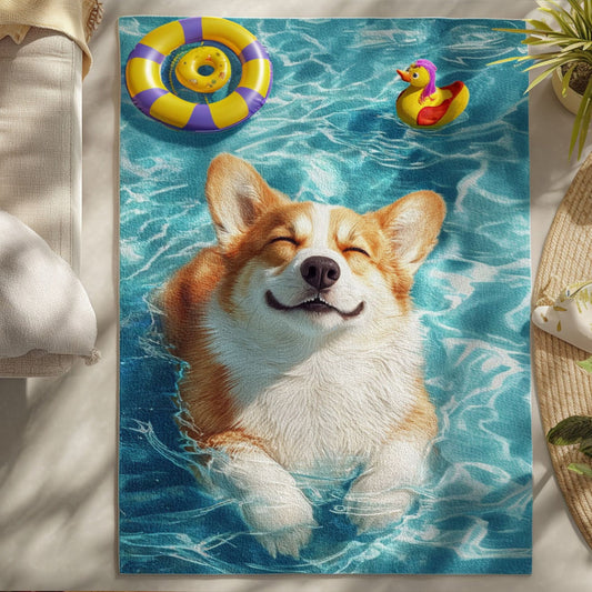 Chillin Corgi Area Rug NCU0PT9383