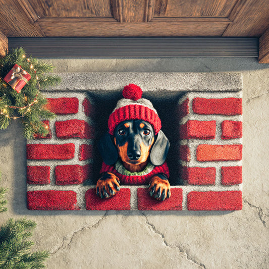 Chimney Dachshund Peek Doormat NCU0TD678