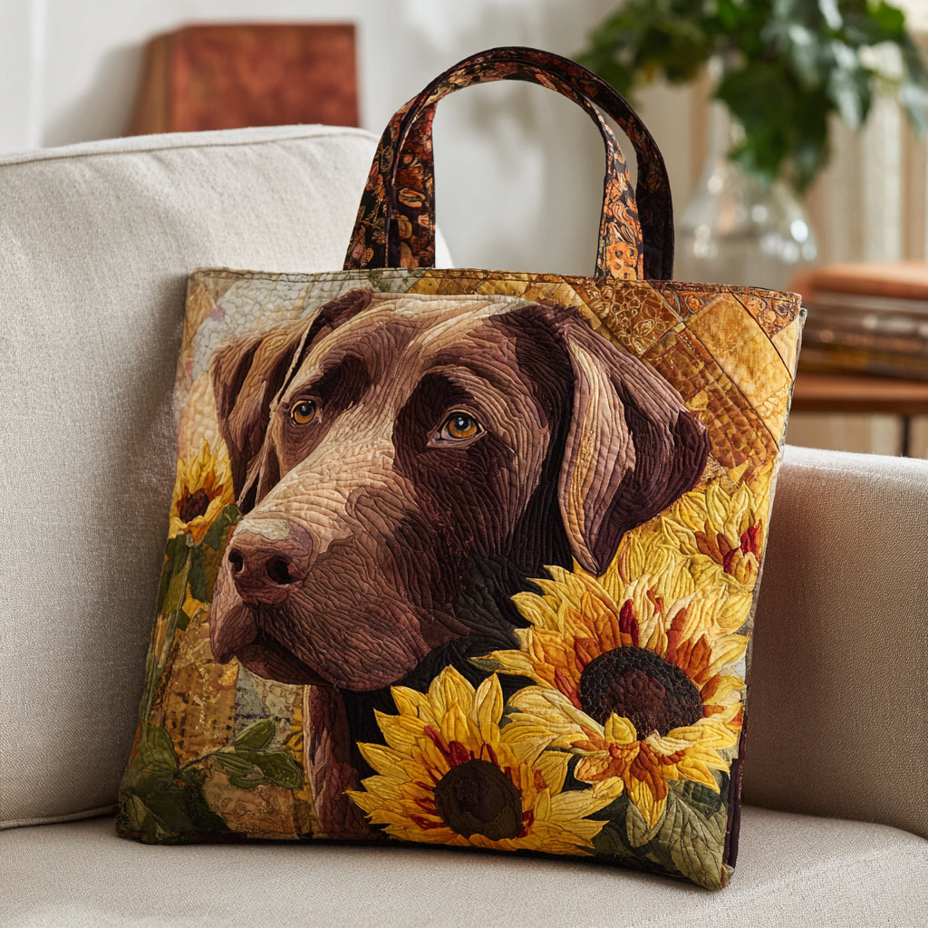 Chocolate Labrador Sun Quilted Tote Bag NCU0HH850