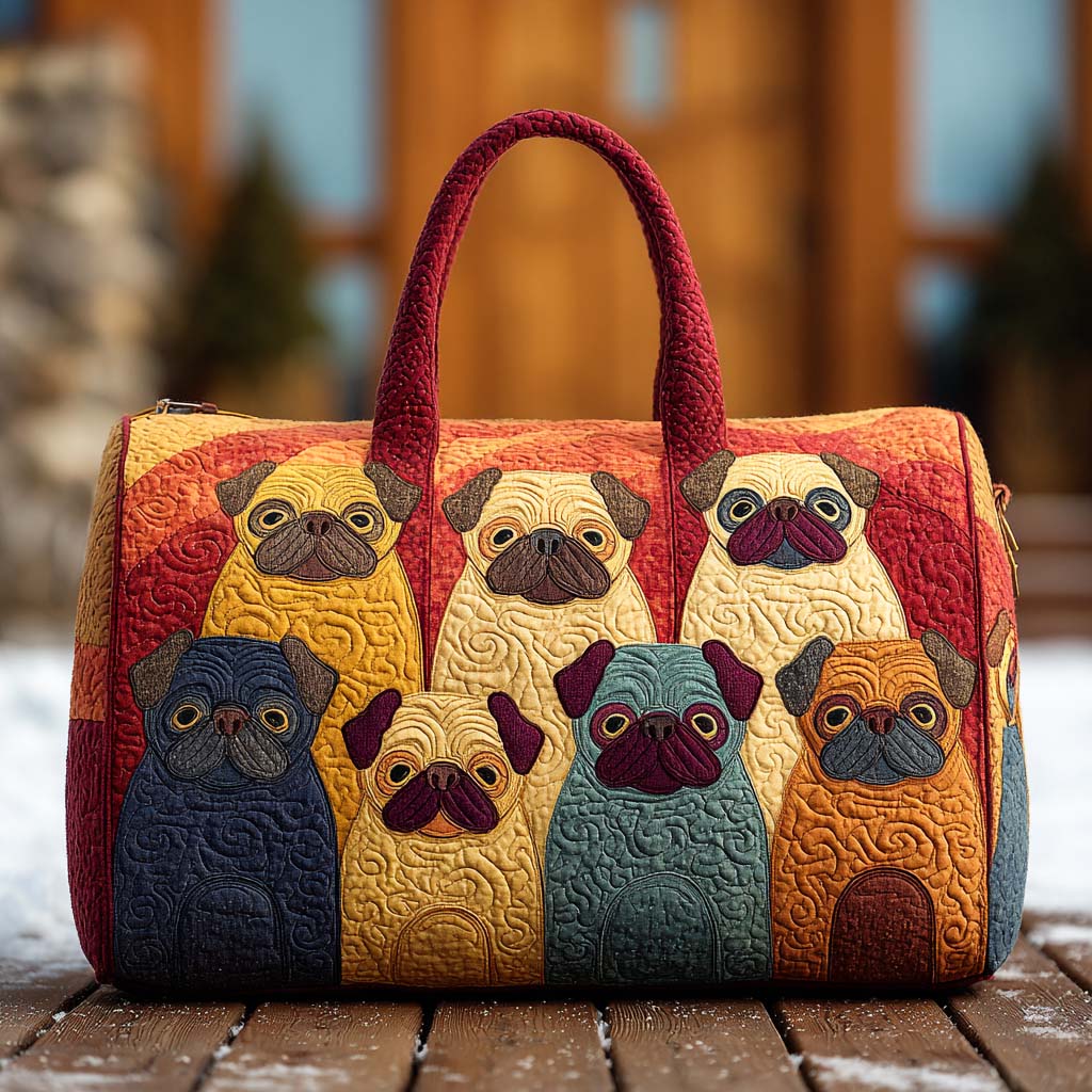 Chonkster Pug Quilted Duffle Bag NCU0PT9555